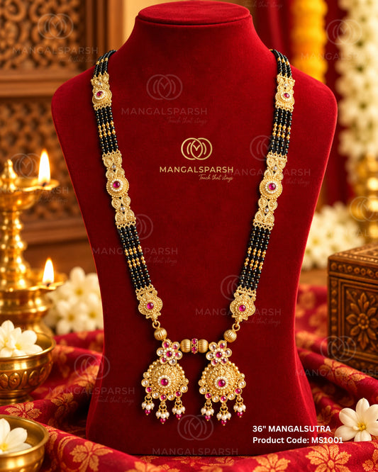 Ruby filigree kundan double vati mangalsutra - Mangalsparsh MS1001-D1
