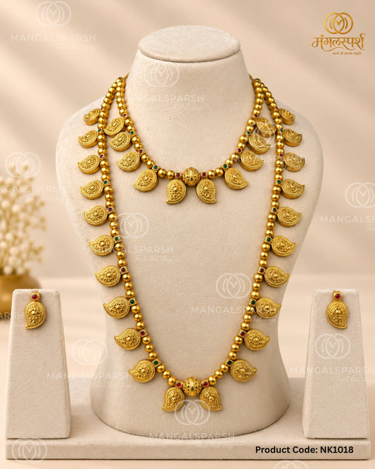 Kairi Gol Mani Two Layer Mala Necklace Set