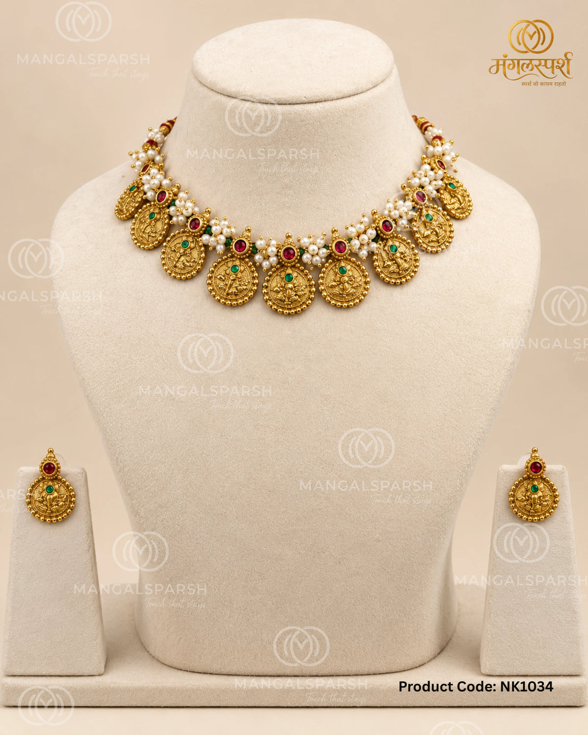 Laxmi putli moti necklace set - Mangalsparsh NK1034