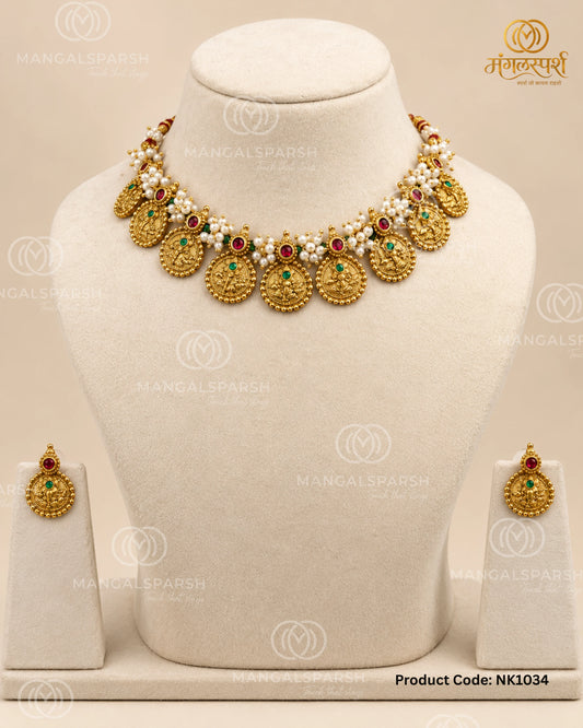 Laxmi putli moti necklace set - Mangalsparsh NK1034