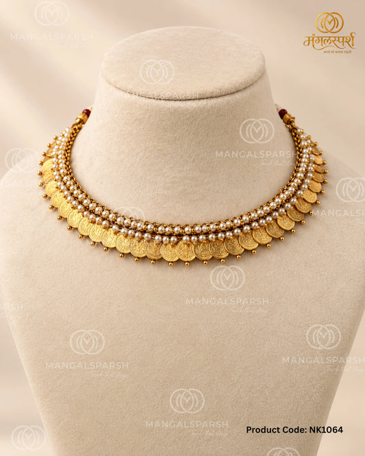 Laxmi Coin Moti Choker Necklace Set