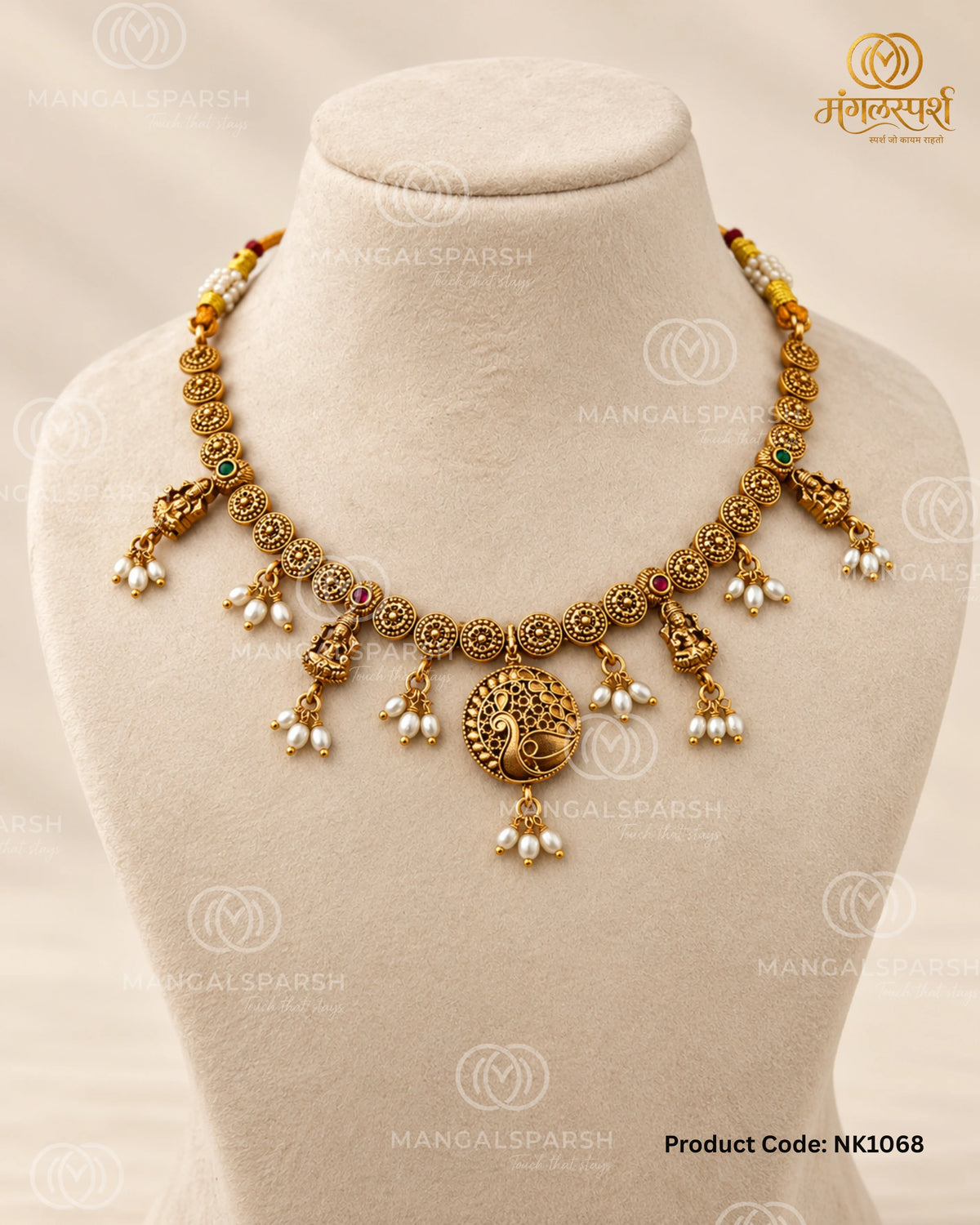 Laxmi Mor Moti Latkan Necklace